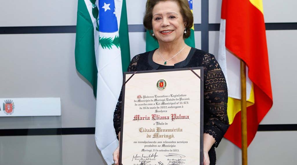 Maria Eliana Palma recebe título de Cidadã Benemérita de Maringá