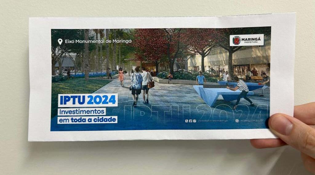 IPTU 2024 – Prefeitura de Maringá concede desconto de até 10% para pagamento à vista